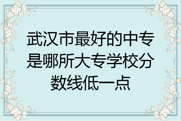 武汉市最好的中专是哪所大专学校分数线低一点
