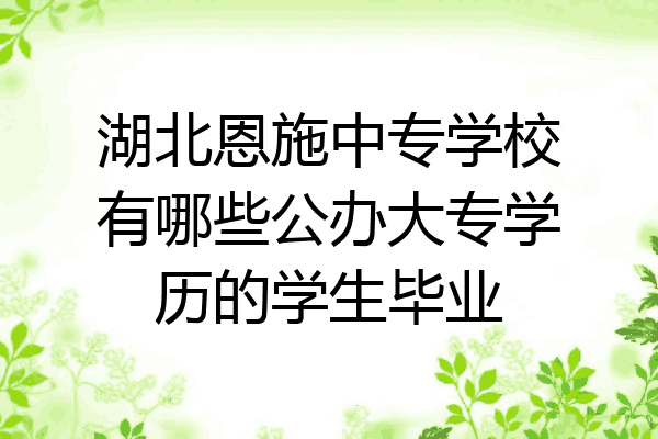 湖北恩施中专学校有哪些公办大专学历的学生毕业