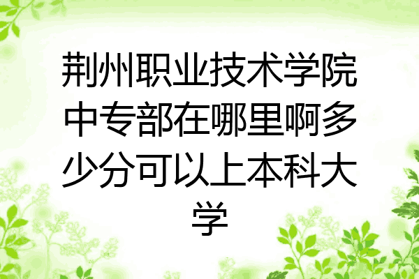 荆州职业技术学院中专部在哪里啊多少分可以上本科大学