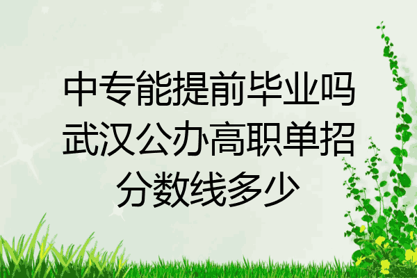 中专能提前毕业吗武汉公办高职单招分数线多少