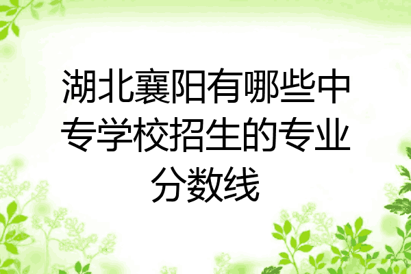 湖北襄阳有哪些中专学校招生的专业分数线