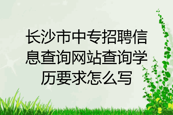 长沙市中专招聘信息查询网站查询学历要求怎么写
