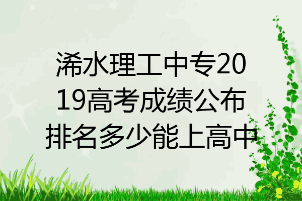 浠水理工中专2019高考成绩公布排名多少能上高中