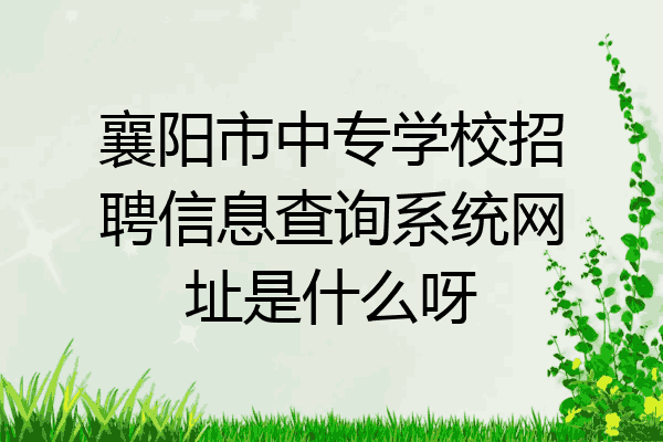 襄阳市中专学校招聘信息查询系统网址是什么呀