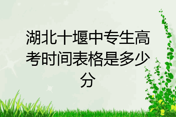 湖北十堰中专生高考时间表格是多少分