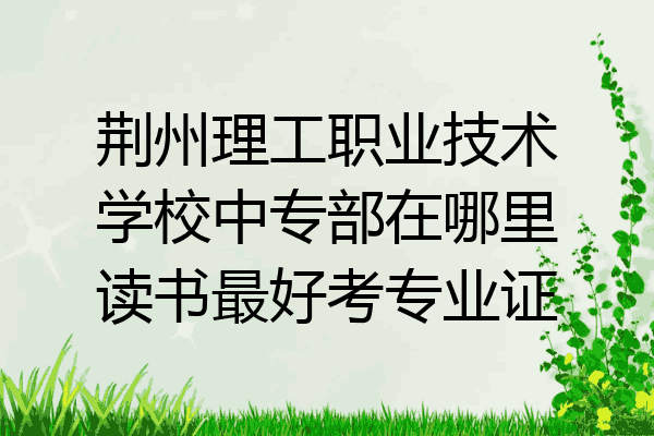 荆州理工职业技术学校中专部在哪里读书最好考专业证
