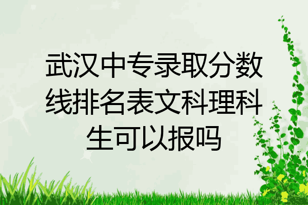 武汉中专录取分数线排名表文科理科生可以报吗