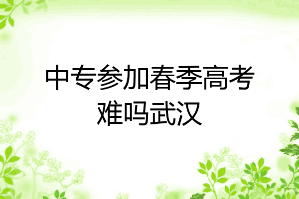 中专参加春季高考难吗武汉