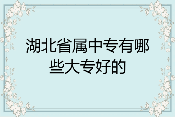 湖北省属中专有哪些大专好的