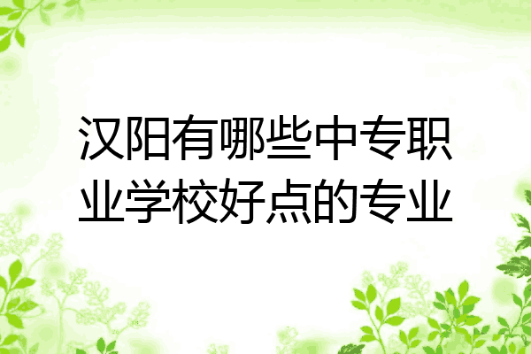 汉阳有哪些中专职业学校好点的专业