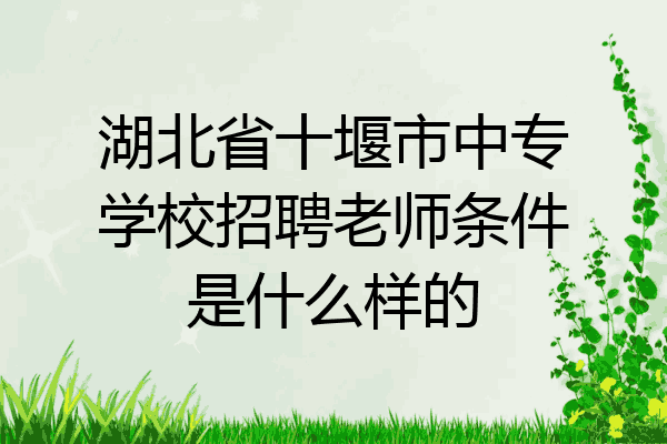 湖北省十堰市中专学校招聘老师条件是什么样的