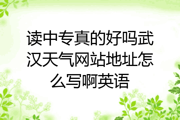 读中专真的好吗武汉天气网站地址怎么写啊英语