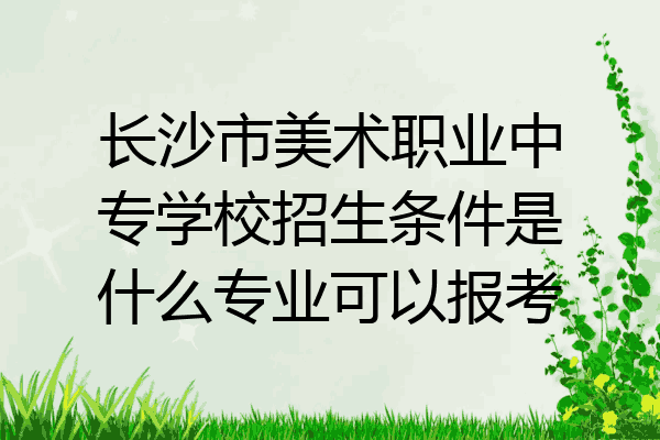 长沙市美术职业中专学校招生条件是什么专业可以报考