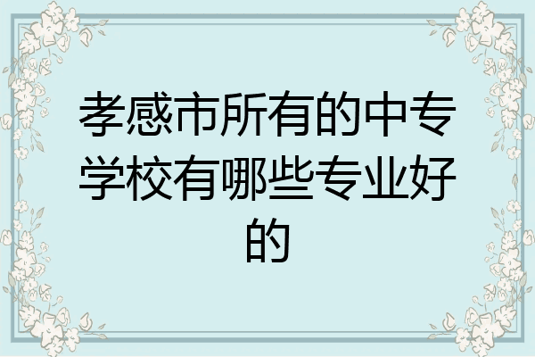 孝感市所有的中专学校有哪些专业好的