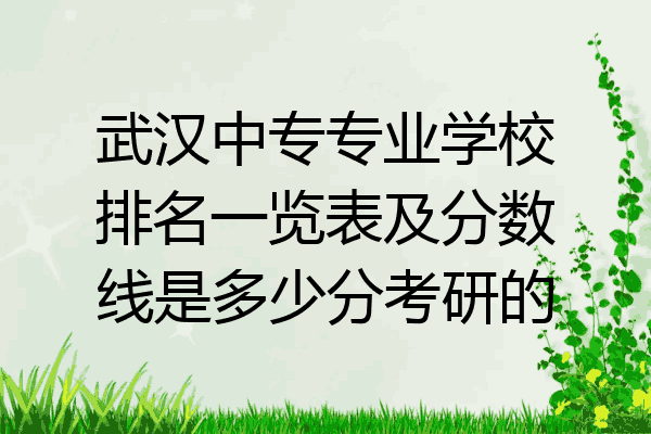 武汉中专专业学校排名一览表及分数线是多少分考研的