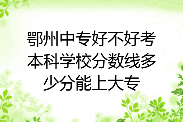 鄂州中专好不好考本科学校分数线多少分能上大专