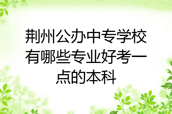 荆州公办中专学校有哪些专业好考一点的本科