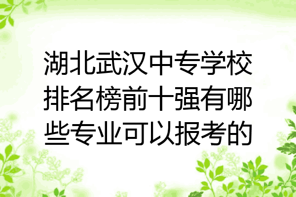 湖北武汉中专学校排名榜前十强有哪些专业可以报考的