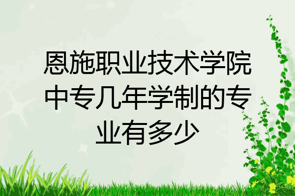 恩施职业技术学院中专几年学制的专业有多少