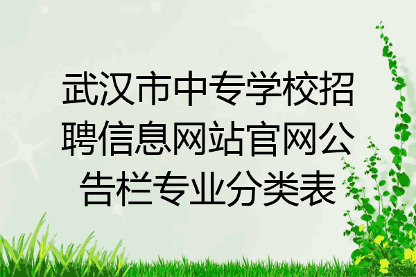 武汉市中专学校招聘信息网站官网公告栏专业分类表