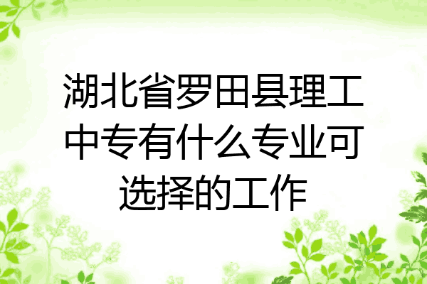 湖北省罗田县理工中专有什么专业可选择的工作