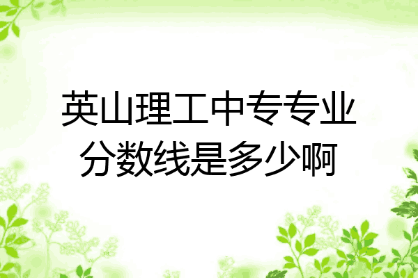 英山理工中专专业分数线是多少啊
