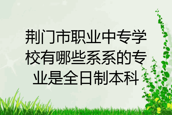 荆门市职业中专学校有哪些系系的专业是全日制本科
