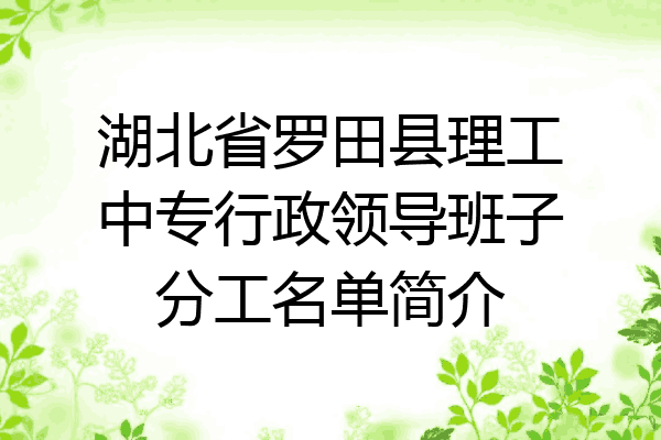 湖北省罗田县理工中专行政领导班子分工名单简介
