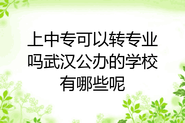 上中专可以转专业吗武汉公办的学校有哪些呢