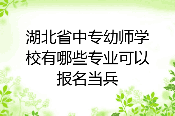 湖北省中专幼师学校有哪些专业可以报名当兵