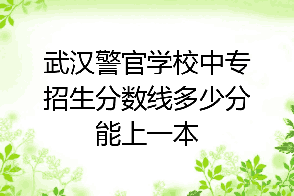 武汉警官学校中专招生分数线多少分能上一本