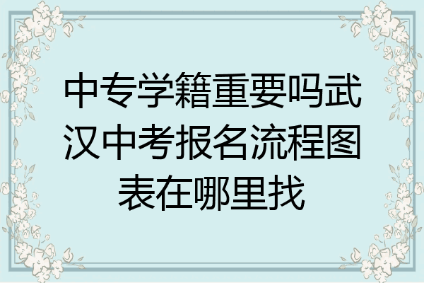 中专学籍重要吗武汉中考报名流程图表在哪里找
