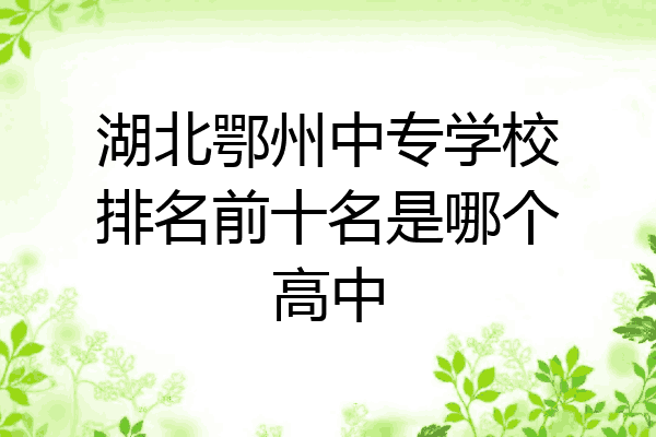 湖北鄂州中专学校排名前十名是哪个高中