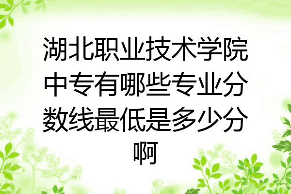 湖北职业技术学院中专有哪些专业分数线最低是多少分啊