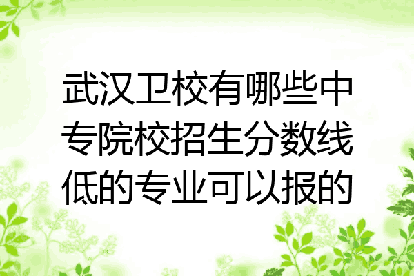 武汉卫校有哪些中专院校招生分数线低的专业可以报的