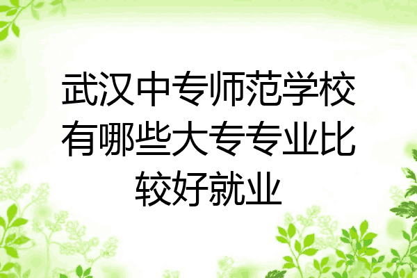 武汉中专师范学校有哪些大专专业比较好就业