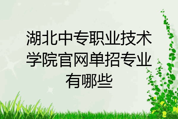 湖北中专职业技术学院官网单招专业有哪些