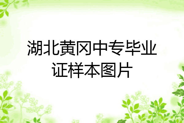 湖北黄冈中专毕业证样本图片