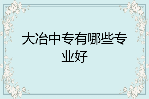 大冶中专有哪些专业好