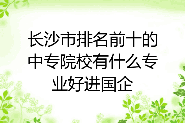 长沙市排名前十的中专院校有什么专业好进国企