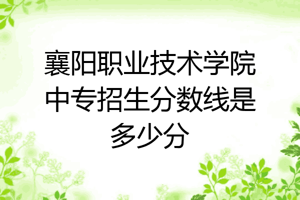 襄阳职业技术学院中专招生分数线是多少分