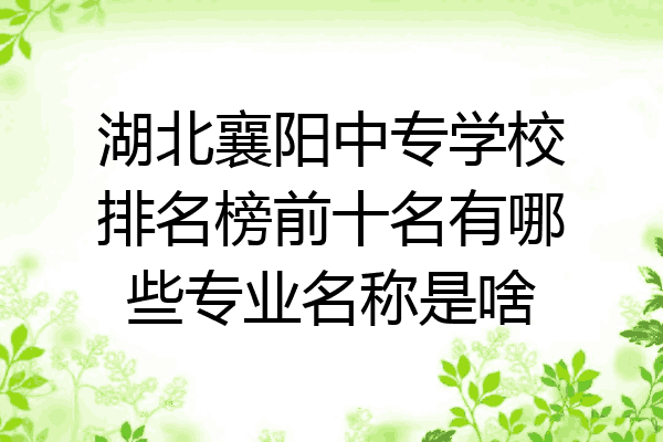 湖北襄阳中专学校排名榜前十名有哪些专业名称是啥