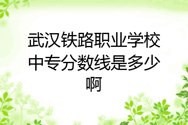 武汉铁路职业学校中专分数线是多少啊