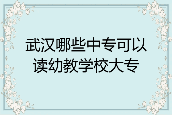武汉哪些中专可以读幼教学校大专
