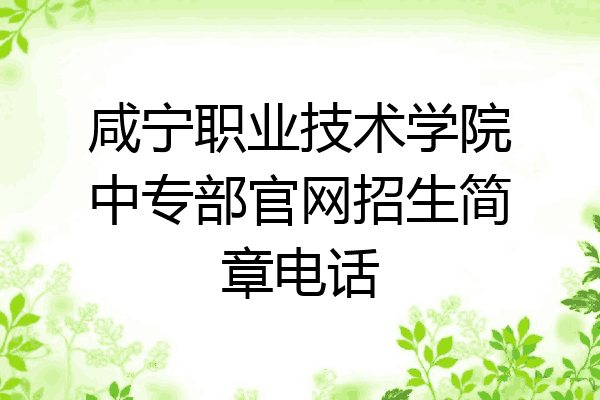 咸宁职业技术学院中专部官网招生简章电话