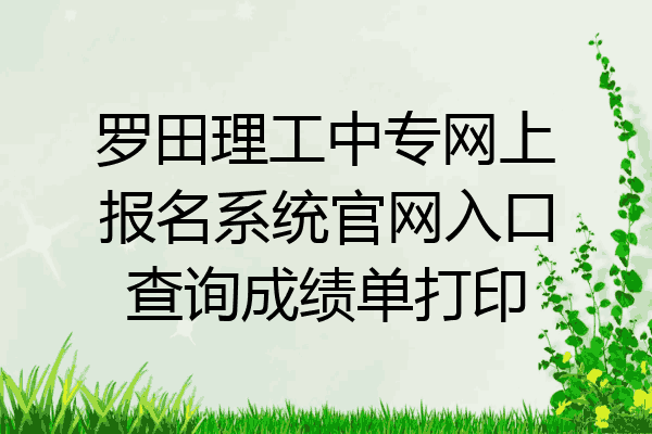 罗田理工中专网上报名系统官网入口查询成绩单打印