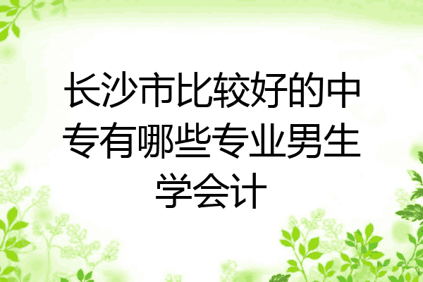 长沙市比较好的中专有哪些专业男生学会计