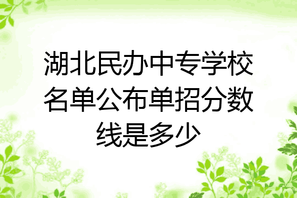 湖北民办中专学校名单公布单招分数线是多少