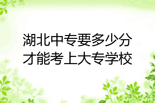 湖北中专要多少分才能考上大专学校