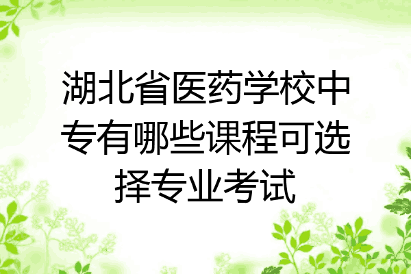 湖北省医药学校中专有哪些课程可选择专业考试
